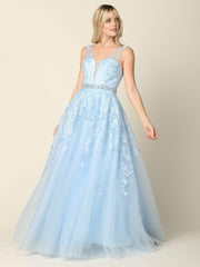 Long Formal Sleeveless Prom Ball Gown