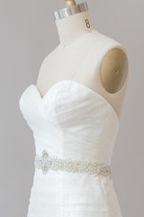 Lange zeemeermin strapless tule kant trouwjurk