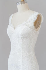 Lange zeemeermin lieverd kanten backless trouwjurk