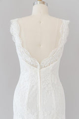 Lange zeemeermin lieverd kanten backless trouwjurk