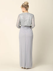Long Mother of the Bride 2 Piece Formal Bolero Dress