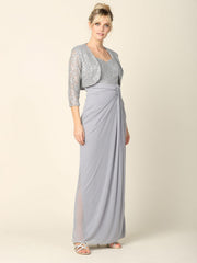 Long Mother of the Bride 2 Piece Formal Bolero Dress
