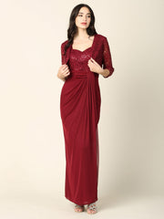 Long Mother of the Bride 2 Piece Formal Bolero Dress