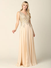 Long Mother of the Bride Chiffon Formal Dress