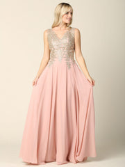 Long Mother of the Bride Chiffon Formal Dress