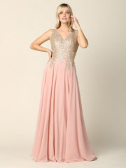 Long Mother of the Bride Chiffon Formal Dress
