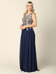 Long Mother of the Bride Chiffon Formal Dress
