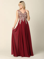 Long Mother of the Bride Chiffon Formal Dress