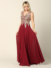 Long Mother of the Bride Chiffon Formal Dress