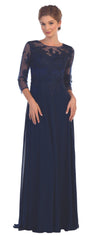 Long Mother of the Bride Formal Chiffon Dress