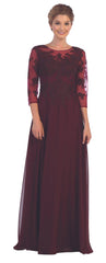 Long Mother of the Bride Formal Chiffon Dress