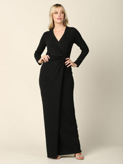 Long Mother of the Bride Formal Metallic Dress