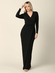 Long Mother of the Bride Formal Metallic Dress