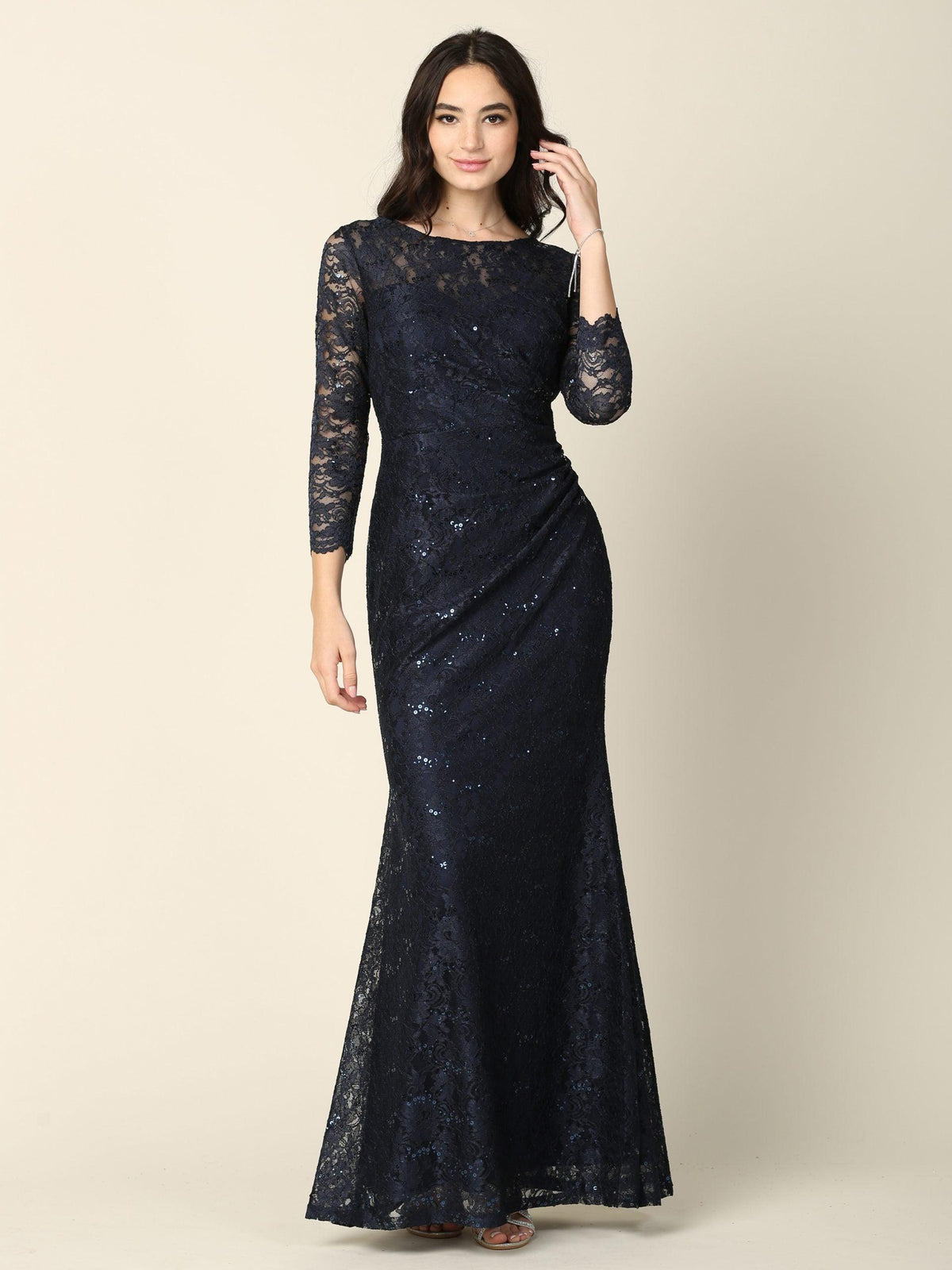 Long Mother of the Bride Lace Formal Dress