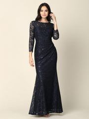 Long Mother of the Bride Lace Formal Dress