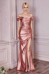 Cinderella Divine KV1056 Long Off Shoulder Sexy Prom Dress