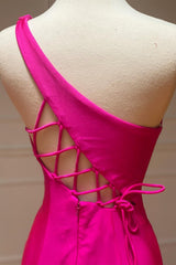 Long One Shoulder Mermaid Evening Dress with Split Sash