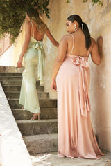 Cinderella Divine CD7487 Long Satin Evening Dress