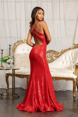 Long Sequined Mermaid  Prom Dress