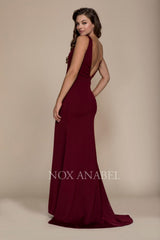 Long Sexy Open Back Formal Prom Evening Gown
