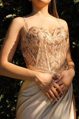 Cinderella Divine S412 Long Sexy Spaghetti Strap Prom Dress