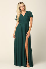 Long Short Sleeve Mother of the Bride Chiffon Dress