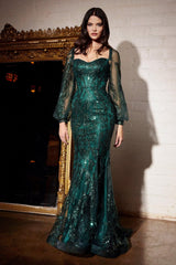 Cinderella Divine J816 Long Fitted Formal Dress