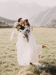Long Sleeve Boho Wedding Dresses Rustic Country Wedding Dress Viniodress VW1111