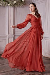 Cinderella Divine CD0192 Long Sleeve Evening Formal Dress