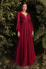Cinderella Divine CD0192 Long Sleeve Evening Formal Dress
