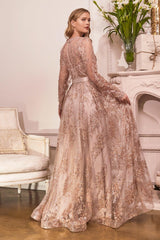 Cinderella Divine CD233 Long Sleeve Formal Dress Evening Gown
