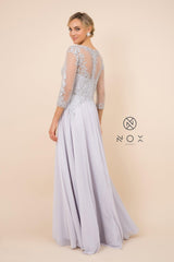 Long Sleeve Formal Mother of the Bride Dress