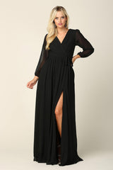Long Sleeve Mother of the Bride Chiffon Dress