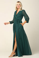 Long Sleeve Mother of the Bride Chiffon Dress