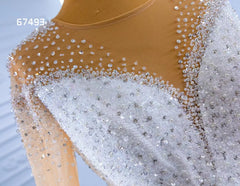 Long Sleeve Satin Ball Gown Wedding Dresses 67493