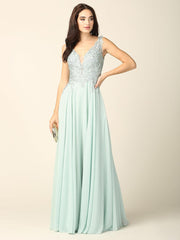 Long Sleeveless Formal Evening Dress