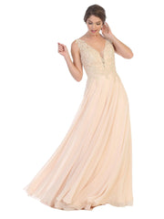 Long Sleeveless Formal Evening Dress