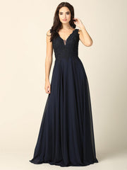 Long Sleeveless Formal Evening Dress