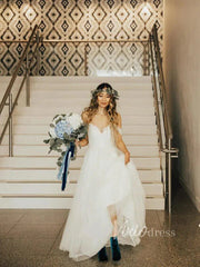 Long Tulle Simple Beach Wedding Dresses Off the Shoulder VW1135