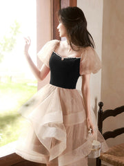 A-line Tulle Ruffle Cute Sweetheart Homecoming Dresses