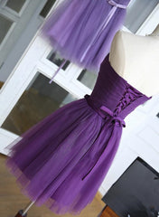 Belle robe de retour pourpre, robe formelle mignonne