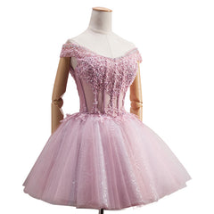 Jolie mini-robe de fête à paupile rose clair tulle, belle robe à lacets à lacets épaule