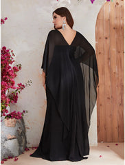 Mermaid / Trumpet Wedding Guest Dresses Plus Size Dress Formal Evening Party Dress Sweep / Brush Train Long Sleeve V Neck Polyester with Sequin Shawl