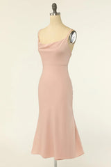 Sheath Spaghetti Straps Bridesmaid Dress