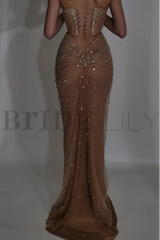 Luxurious Mermaid Crystal Beaded Embroidered Corset Prom Dress