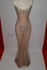 Luxurious Mermaid Crystal Beaded Embroidered Corset Prom Dress