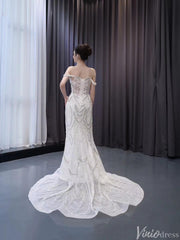Luxury Beaded Mermaid Wedding Dresses Off the Shoulder 231139