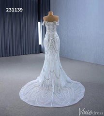 Luxury Beaded Mermaid Wedding Dresses Off the Shoulder 231139