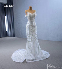 Luxury Beaded Mermaid Wedding Dresses Off the Shoulder 231139