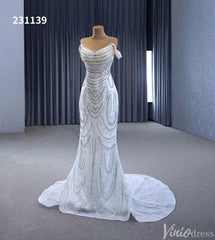 Luxury Beaded Mermaid Wedding Dresses Off the Shoulder 231139